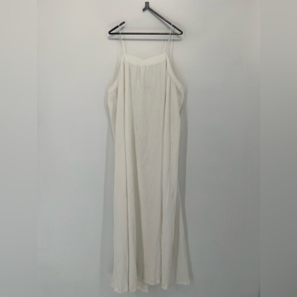 Zara Front Wooded Beaded Dainty Strap Crepe Boho Flowy Midi Dress - Picture 3 of 10